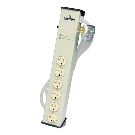 surge protector outlet strip beige